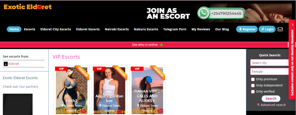 exotic eldoret escort directory